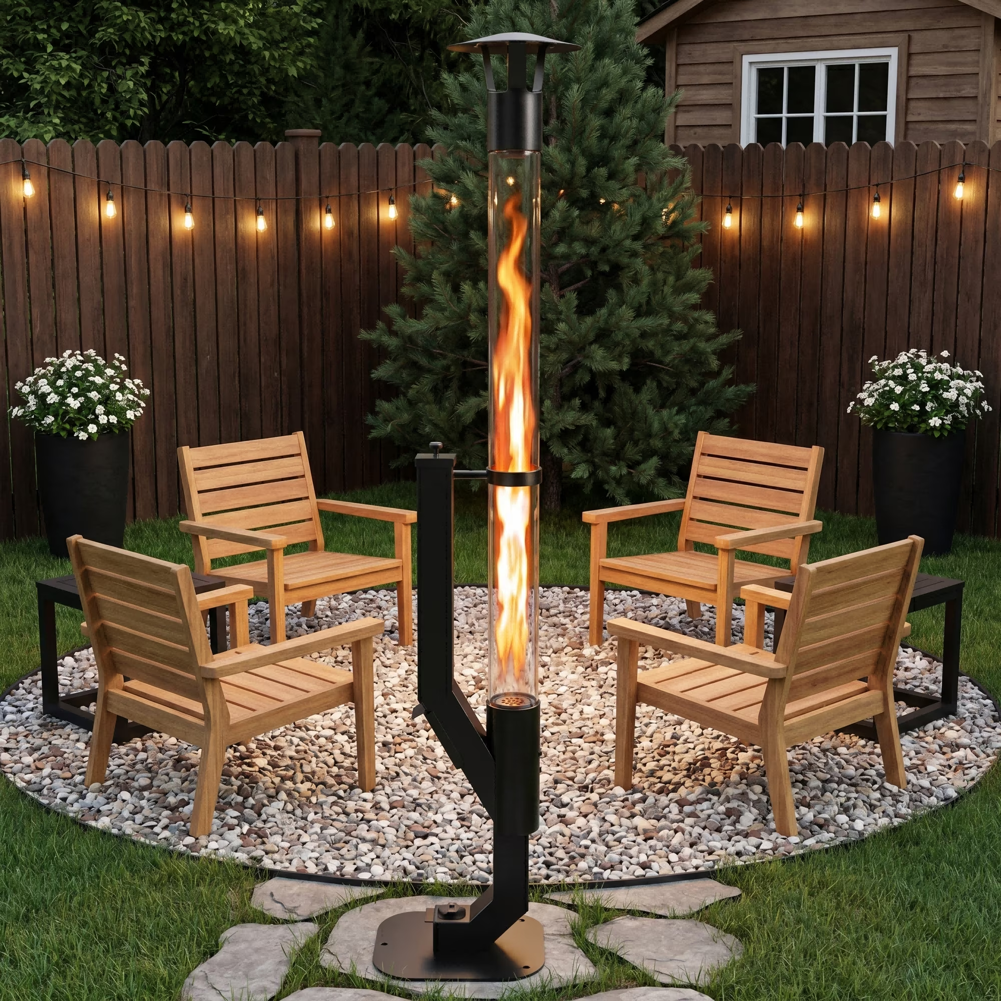 ROOMISLAND 61 Inch Smokeless Pellet Stove for Outdoor Use, Portable Wood Pellet Fire Pit with Viewing Window, Pellet Heater for Patio Backyard Bonfire Camping Beach Garden