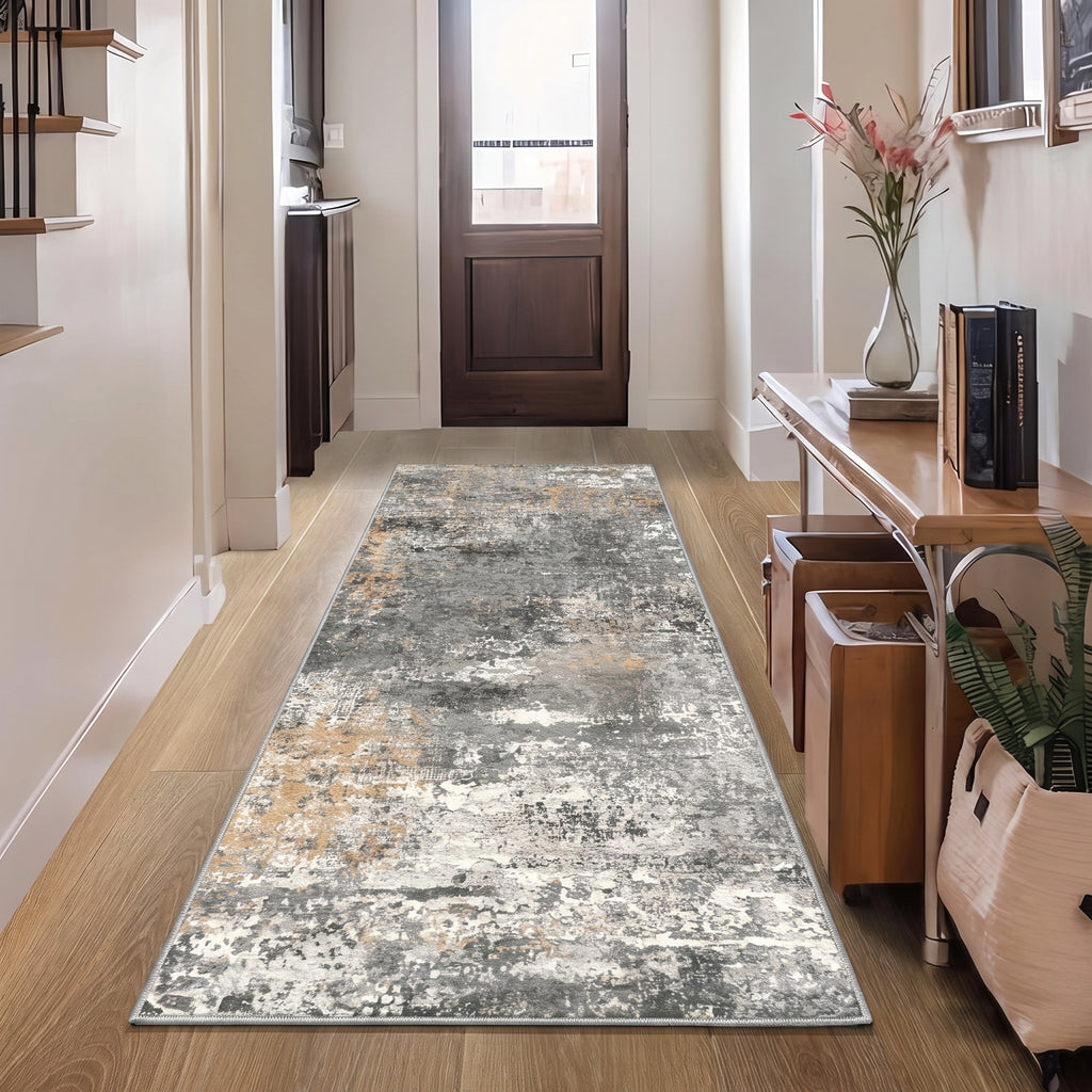 Roomisland 2x6ft Kitchen Runner Rug Washable, Non Slip Hallway Floor Mat for Entryway Laundry, Low Profile Rugs Carpet with Rubber Backing for Indoor Bedroom Kitchen Living Room