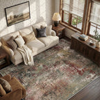 Roomisland Area Rugs 5x7FT Washable for Living Room, Non Slip Modern Abstract Carpet Stain Resistant Soft Low Pile Indoor Floor Rug for Bedroom Kitchen Home Office