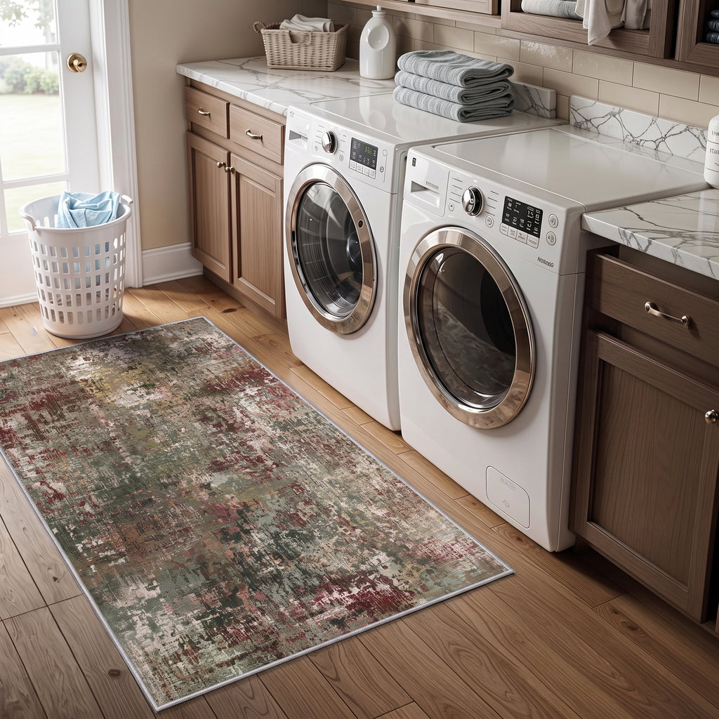 Roomisland 2x4ft Kitchen Runner Rug Washable, Non Slip Hallway Floor Mat for Entryway Laundry, Low Profile Rugs Carpet with Rubber Backing for Indoor Bedroom Kitchen Living Room