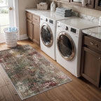 Roomisland 2x4ft Kitchen Runner Rug Washable, Non Slip Hallway Floor Mat for Entryway Laundry, Low Profile Rugs Carpet with Rubber Backing for Indoor Bedroom Kitchen Living Room
