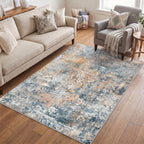 Roomisland Area Rugs 4x6FT Washable for Living Room, Non Slip Modern Abstract Carpet Stain Resistant Soft Low Pile Indoor Floor Rug for Bedroom Kitchen Home Office