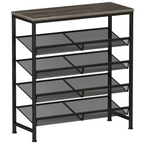 Roomisland Shoe Rack for Entryway 5-Tier, Metal Shoe Organizer with Adjustable Mesh Shelves, Heavy Duty Shoe Storage for Entryway