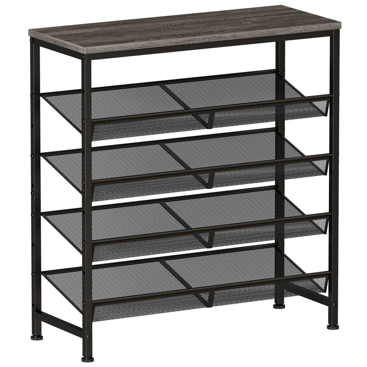 Roomisland Shoe Rack for Entryway 5-Tier, Metal Shoe Organizer with Adjustable Mesh Shelves, Heavy Duty Shoe Storage for Entryway