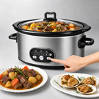 Slow Cooker 8QT with Nonstick Removable Pot, Programmable Digital Crock Pot, 3 Heat Settings & Auto Keep Warm, Dishwasher Safe Stoneware for Soups Stews