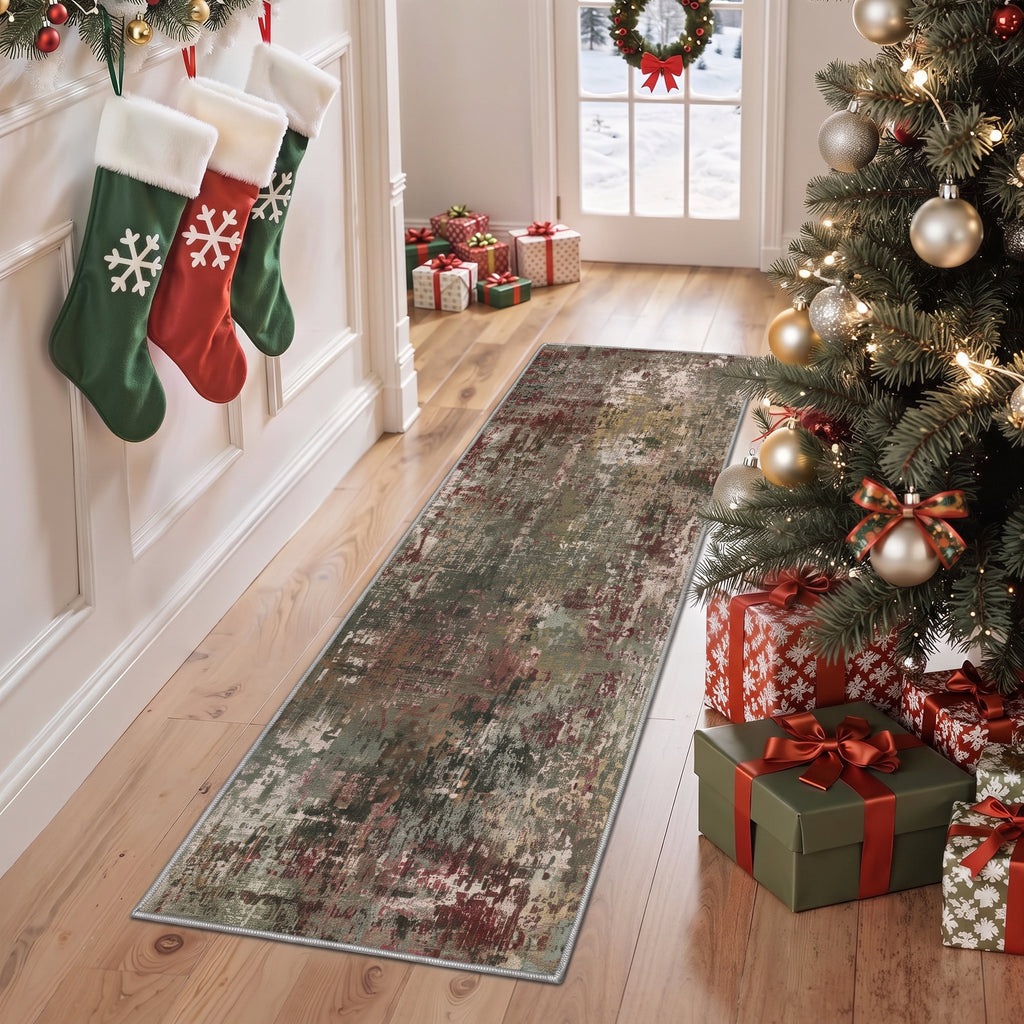 Roomisland 2x5ft Kitchen Runner Rug Washable, Non Slip Hallway Floor Mat for Entryway Laundry, Low Profile Rugs Carpet with Rubber Backing for Indoor Bedroom Kitchen Living Room