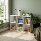 Roomisland 6 Cube Storage Organizer, Wood Bookshelf with Removable Back Panels, Open Cubby Shelf for Home Office Bedroom Living Room, Vertical or Horizontal
