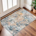 Roomisland Modern Abstract Area Rug 2x3, Machine Washable Small Kitchen Mat with Rubber Backing, Low Profile Floor Carpet for Bathroom Door, Modern Abstract Neutral Design