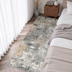 Roomisland 2x5ft Kitchen Runner Rug Washable, Non Slip Hallway Floor Mat for Entryway Laundry, Low Profile Rugs Carpet with Rubber Backing for Indoor Bedroom Kitchen Living Room