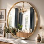 Round Bathroom Mirror, 30 Inch Large Circle Vanity Mirror with Anti-Rust Aluminum Frame, Modern Wall Mounted Mirror for Bedroom, Living Room, Wall Decor