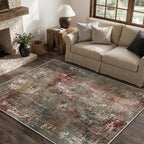 Roomisland Area Rugs 4x6FT Washable for Living Room, Non Slip Modern Abstract Carpet Stain Resistant Soft Low Pile Indoor Floor Rug for Bedroom Kitchen Home Office