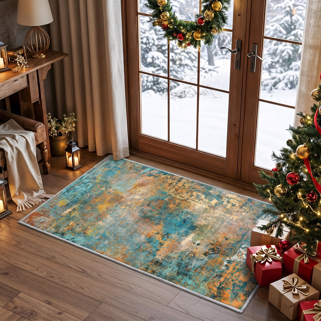 Roomisland 2x4ft Kitchen Runner Rug Washable, Non Slip Hallway Floor Mat for Entryway Laundry, Low Profile Rugs Carpet with Rubber Backing for Indoor Bedroom Kitchen Living Room