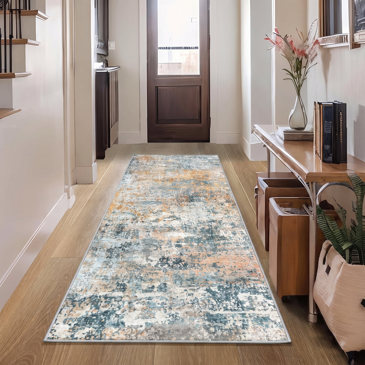 Roomisland 2x6ft Kitchen Runner Rug Washable, Non Slip Hallway Floor Mat for Entryway Laundry, Low Profile Rugs Carpet with Rubber Backing for Indoor Bedroom Kitchen Living Room