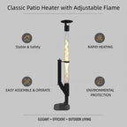 Nygira Outdoor Pellet Heater with Exclusive Rain Cap, All-Weather Patio Heater for Garden, Backyard, Party, Black，PH08