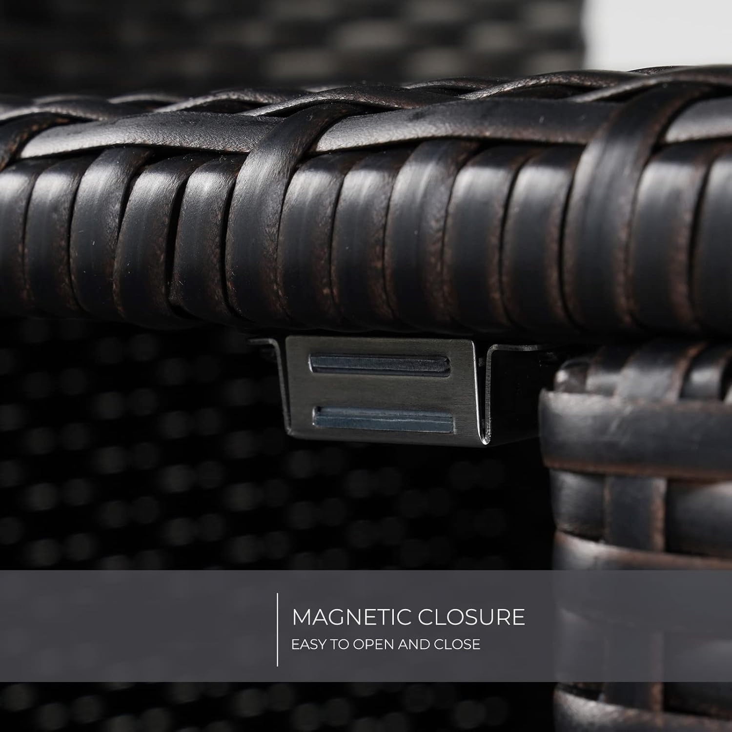 Outdoor Waterproof Wicker Storage Cabinet, 2-Door Buffet Sideboard with Shelves, Rust-Proof Steel Frame, Patio Bar Table for Garden/Kitchen