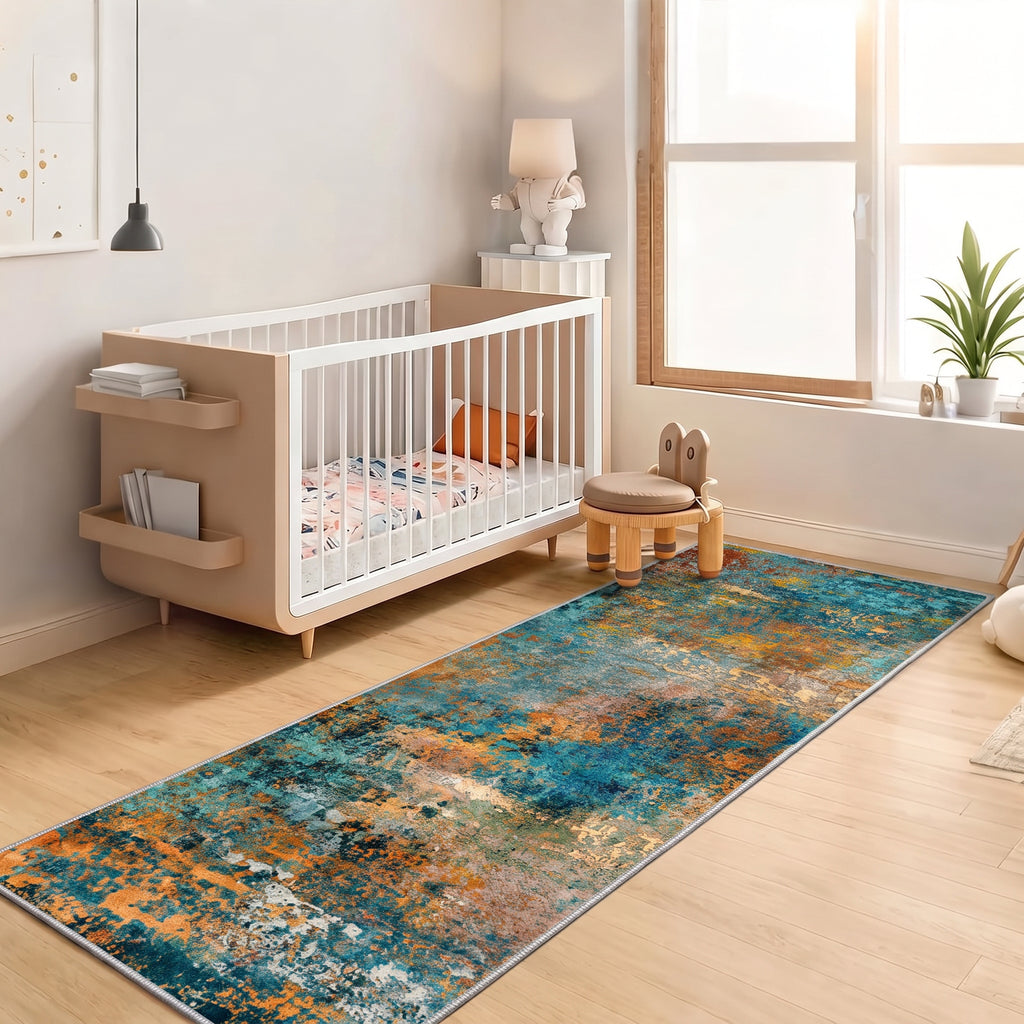 Roomisland 2x6ft Kitchen Runner Rug Washable, Non Slip Hallway Floor Mat for Entryway Laundry, Low Profile Rugs Carpet with Rubber Backing for Indoor Bedroom Kitchen Living Room