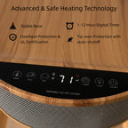Nygira Space Heater, 1500W PTC Ceramic for Rapid Heating, Indoor Portable Heater for Bedroom, Office, Black
