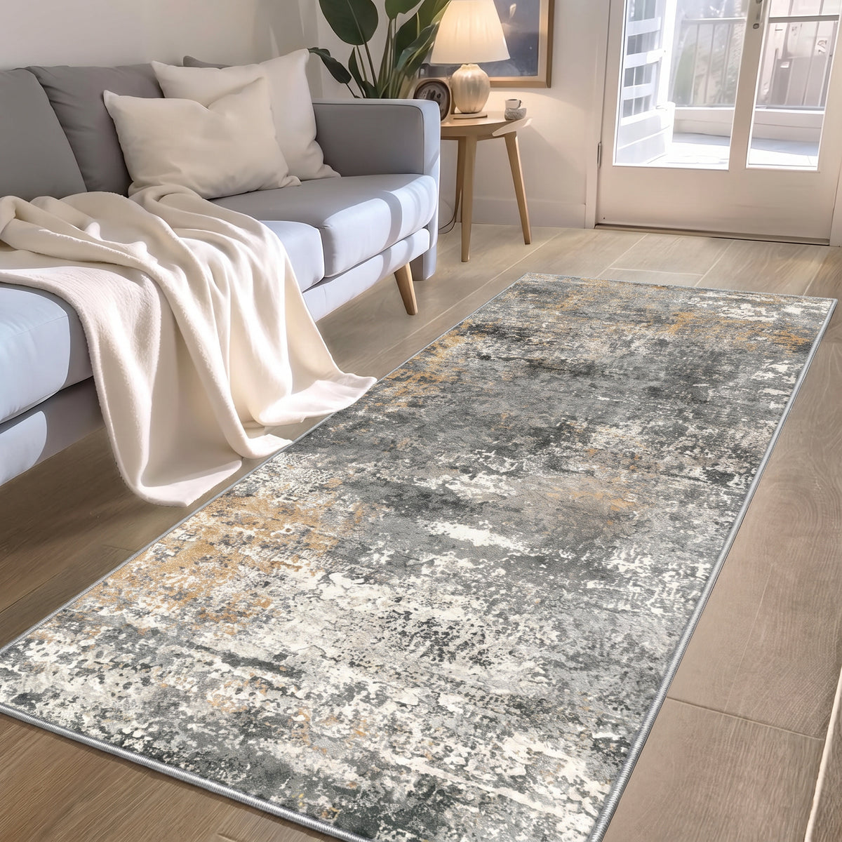 Roomisland 2x6ft Kitchen Runner Rug Washable, Non Slip Hallway Floor Mat for Entryway Laundry, Low Profile Rugs Carpet with Rubber Backing for Indoor Bedroom Kitchen Living Room