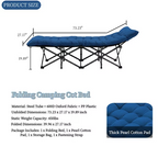 Roomisland Folding Camping Cot 500lbs Capacity, Portable Folding Bed, Rollaway Bed with 3.5'' Mattress for Adults Indoor Outdoor, Quick Setup Compact Storage