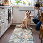 Roomisland 2x4ft Kitchen Runner Rug Washable, Non Slip Hallway Floor Mat for Entryway Laundry, Low Profile Rugs Carpet with Rubber Backing for Indoor Bedroom Kitchen Living Room