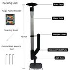 ROOMISLAND 70 Inch Smokeless Pellet Stove for Outdoor Use, Portable Wood Pellet Fire Pit with Viewing Window, Pellet Heater for Patio Backyard Bonfire Camping Beach Garden