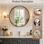 Round Bathroom Mirror, 20 Inch Large Circle Vanity Mirror with Anti-Rust Aluminum Frame, Modern Wall Mounted Mirror for Bedroom, Living Room, Wall Decor