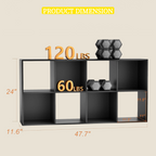 Roomisland 8 Cube Storage Organizer, Wood Bookshelf with Removable Back Panels, Open Cubby Shelf for Home Office Bedroom Living Room, Vertical or Horizontal