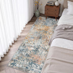 Roomisland 2x5ft Kitchen Runner Rug Washable, Non Slip Hallway Floor Mat for Entryway Laundry, Low Profile Rugs Carpet with Rubber Backing for Indoor Bedroom Kitchen Living Room