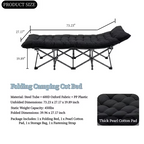 Roomisland Folding Camping Cot 500lbs Capacity, Portable Folding Bed, Rollaway Bed with 3.5'' Mattress for Adults Indoor Outdoor, Quick Setup Compact Storage