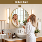 Round Bathroom Mirror, 24 Inch Large Circle Vanity Mirror with Anti-Rust Aluminum Frame, Modern Wall Mounted Mirror for Bedroom, Living Room, Wall Decor