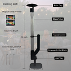 Nygira 70 inch Steel Smokeless Wood Pellet Fire Torch with Glass Tube, Tall Outdoor Patio Bonfire Ambiance