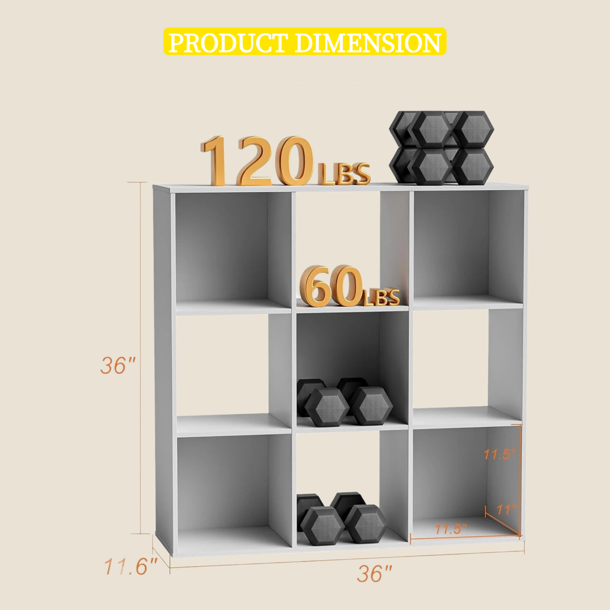 Roomisland 9 Cube Storage Organizer, Wood Bookshelf with Removable Back Panels, Open Cubby Shelf for Home Office Bedroom Living Room, Vertical or Horizontal
