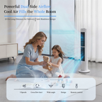 Roomisland 36" Quiet Tower Fan, Standing Bladeless Floor Fan with 60° Oscillation, 25ft Air Delivery, LED Display, 12 Hour Timer, 5 Speed 4 Mode Cooling Fan with Remote