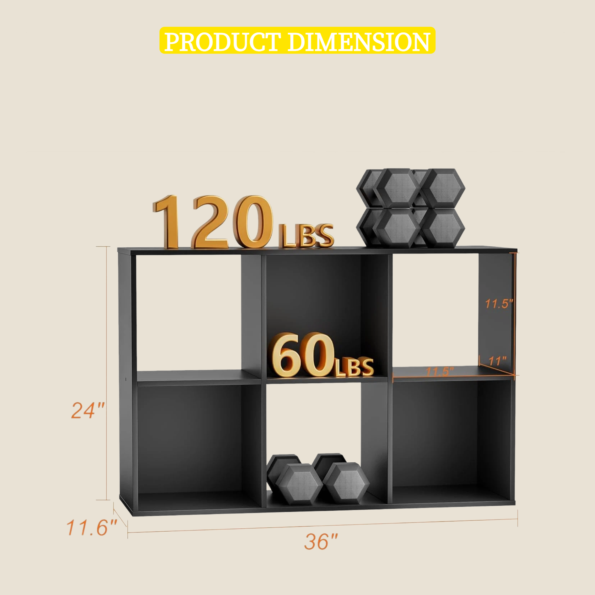 Roomisland 6 Cube Storage Organizer, Wood Bookshelf with Removable Back Panels, Open Cubby Shelf for Home Office Bedroom Living Room, Vertical or Horizontal