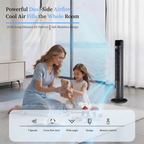 Roomisland 36" Quiet Tower Fan, Standing Bladeless Floor Fan with 60° Oscillation, 25ft Air Delivery, LED Display, 12 Hour Timer, 5 Speed 4 Mode Cooling Fan with Remote