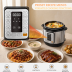 Roomisland 8QT Electric Pressure Cooker, 16-in-1 Stainless Steel Multi Cooker with 12 Preset Programs, Multi- Non-Stick Pot for Slow Cook, Steam, Canning, Dishwasher Safe