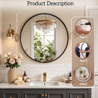 Round Bathroom Mirror, 24 Inch Large Circle Vanity Mirror with Anti-Rust Aluminum Frame, Modern Wall Mounted Mirror for Bedroom, Living Room, Wall Decor