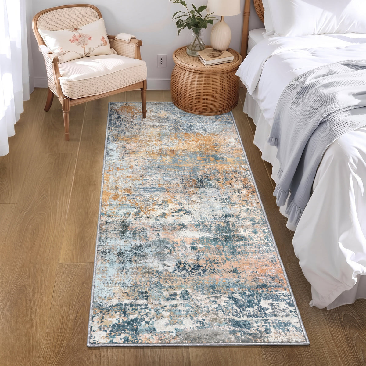 Roomisland 2x6ft Kitchen Runner Rug Washable, Non Slip Hallway Floor Mat for Entryway Laundry, Low Profile Rugs Carpet with Rubber Backing for Indoor Bedroom Kitchen Living Room