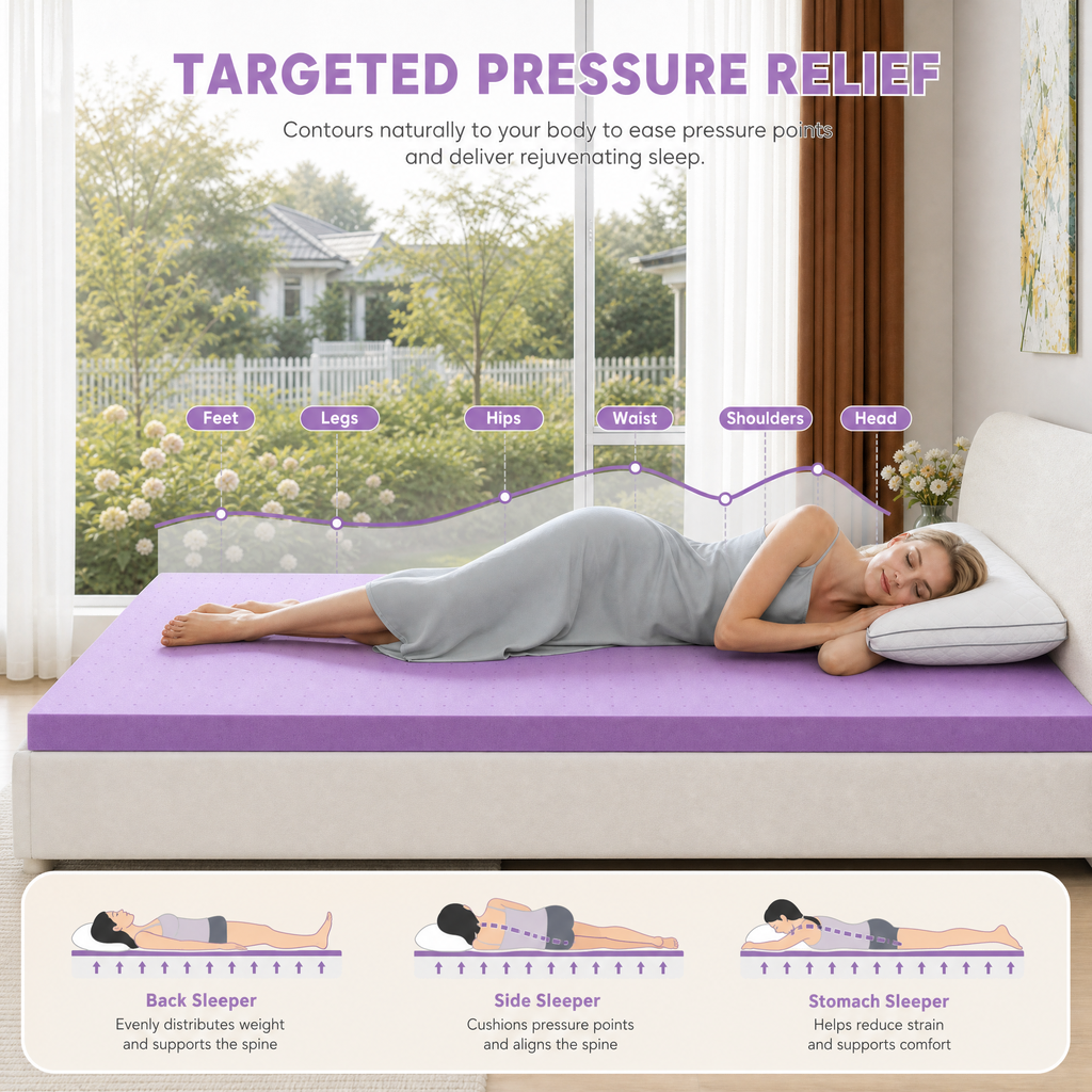 4 Inch Gel Memory Foam Mattress Topper Twin, Cooling Ventilated Bed Topper for Pressure Relief, Breathable Soft Pad, CertiPUR-US Certified
