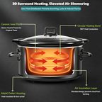Slow Cooker 6QT with Nonstick Removable Pot, Programmable Digital Crock Pot, 3 Heat Settings & Auto Keep Warm, Dishwasher Safe Stoneware for Soups Stews