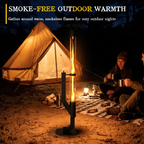 Roomisland 61 inch Steel Smokeless Wood Pellet Fire Torch with Glass Tube, Tall Outdoor Patio Bonfire Ambiance