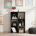 Roomisland 6 Cube Storage Organizer, Wood Bookshelf with Removable Back Panels, Open Cubby Shelf for Home Office Bedroom Living Room, Vertical or Horizontal