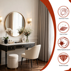 Round Bathroom Mirror, 24 Inch Large Circle Vanity Mirror with Anti-Rust Aluminum Frame, Modern Wall Mounted Mirror for Bedroom, Living Room, Wall Decor