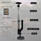 Roomisland 70 inch Steel Smokeless Wood Pellet Fire Torch with Glass Tube, Tall Outdoor Patio Bonfire Ambiance