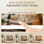 Lighted Makeup Mirror, 19"*22" Vanity Mirror with LED, 3 Lighting Modes, Dimmable Touch Control, USB Charging Port for Desk, Dorm, Bedroom