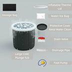 Nygira Ice Bath Tub with Lid, Portable Foldable Cold Plunge Tub for Athletes Recovery & Adult, Large Capacity Indoor Outdoor Use, 105 Gallons