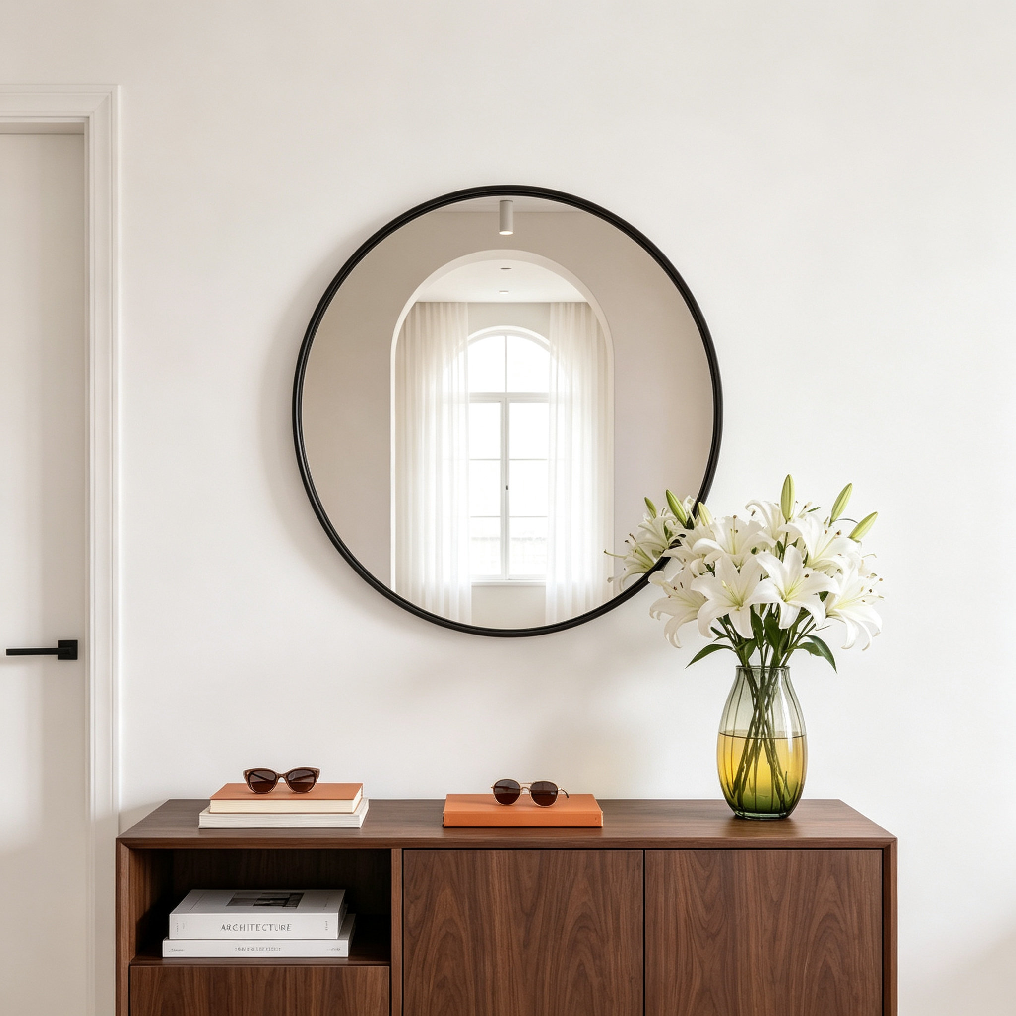 Round Bathroom Mirror, 20 Inch Large Circle Vanity Mirror with Anti-Rust Aluminum Frame, Modern Wall Mounted Mirror for Bedroom, Living Room, Wall Decor