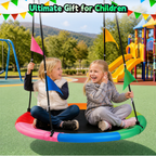 40 Inch Saucer Tree Swing, Heavy Duty Round Swing Seat for Kids & Adults, Adjustable Ropes, Waterproof Outdoor Backyard Playground