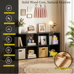 Roomisland 8 Cube Storage Organizer, Wood Bookshelf with Removable Back Panels, Open Cubby Shelf for Home Office Bedroom Living Room, Vertical or Horizontal