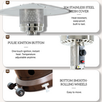 Roomisland 48000 BTU Outdoor Propane Heater with Sand Box Anti-Tip Base, Weighted Patio Heater on Wheels, Double-Layer Stainless Burner, Windproof Auto-Off for Backyard Deck Garden